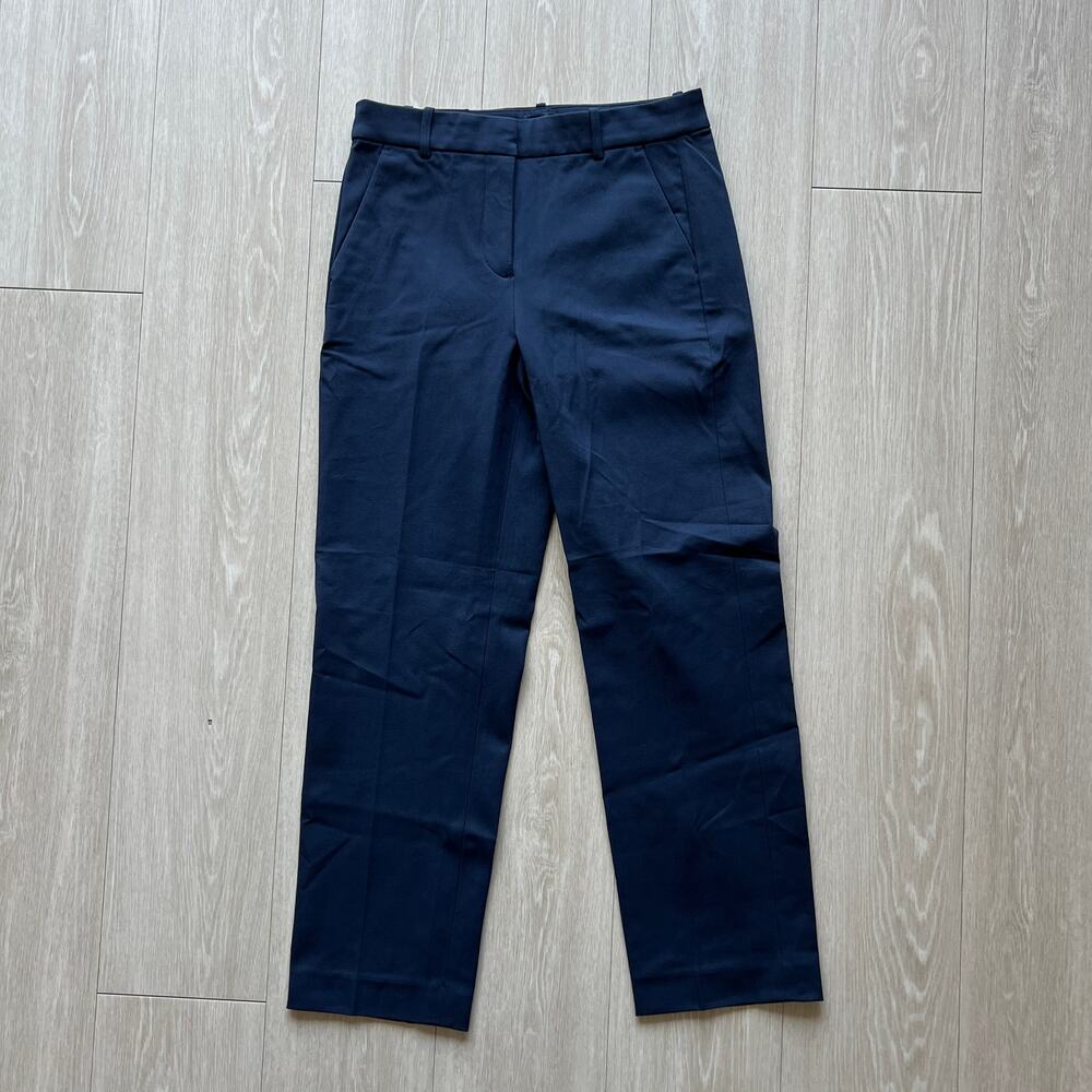 J Crew Factory Kallie Straight Leg Pant Womens 4 Navy
